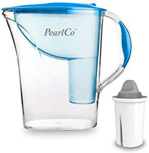 PearlCo - Wasserfilter Standard (blau) mit 1 Protect+ classic Filterkartusche (f. hartes Wasser) - passt zu Brita Classic