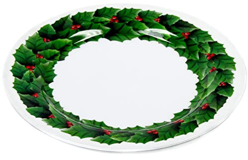 Chef Craft Weihnachtlicher Melamin-Speiseteller, 25,4 cm Durchmesser, Kranz