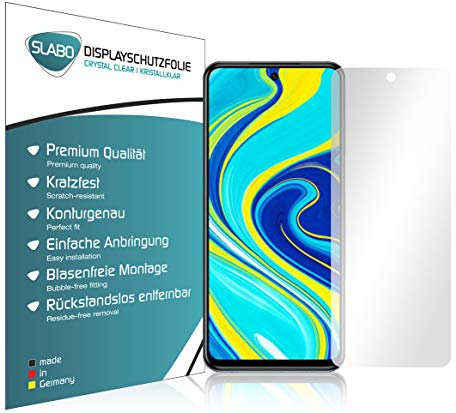 Slabo 4 x Protector de Pantalla para Redmi Note 9 Pro | Note 9 Pro MAX | Note 9S lámina Protectora Ultra Transparente