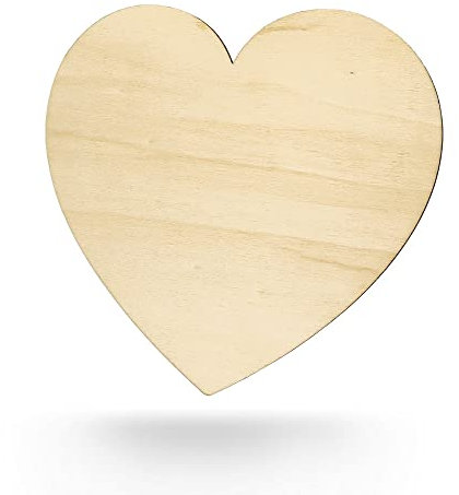 Kleenes Traumhandel Holzherz - Herz aus Holz - Wanddeko Herz - Herzscheiben - Herzform aus Holz für Geburtstag, Hochzeit, Valentinstag - (168x150 mm)