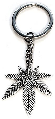AXLorange Schlüsselanhänger Weed silber