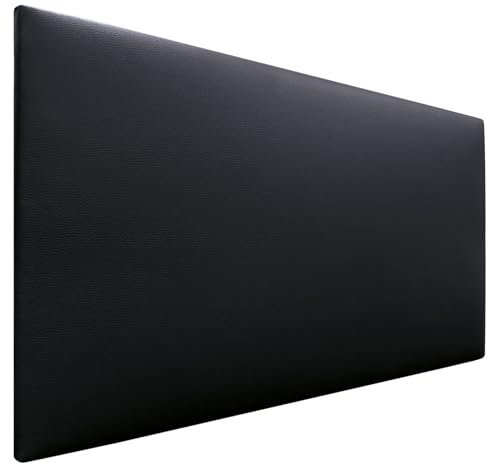 DHOME Kopfteil aus Kunstlederoder Stoff AQUALINE Glatt mit Beinen Kopfteil gepolstert Luxusbett Kopfteil (Kunstleder Schwarz, 90cm (Betten 70/80/90))