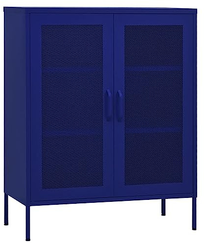 vidaXL Storage Cabinet Navy Blue 80x35x101.5 cm Steel