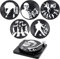 Coolty 6pcs Dessous de Verre en Vinyle Enregistrement CD rétro avec Support pour Boissons Café, Thé, Bière, Tasses, Bars, Cafés, Maison, Fête, Bureau