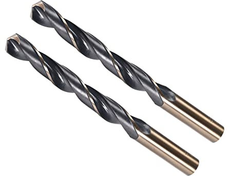 CoCud Twist Drill Bits, 13mm Cutting Edge, Titanium & Nitride Coated High Speed Steel 4341 Round Shank - (Applications: for Stainless Steel Drilling Machine), 2-Pieces