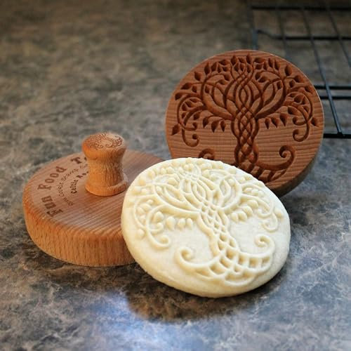 Fun Food Tools, Großer Keksstempel aus Holz, 7,9 cm, keltischer Baum CS8-023