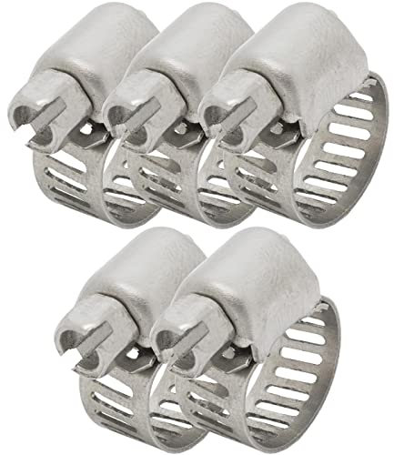 Lumonic 5x 10-16mm Schlauchschelle Edelstahl V2A 201 I einstellbare Schlauchschellen zum Schrauben I für Rohre Schläuche Waschmaschine KFZ Auto Haus G