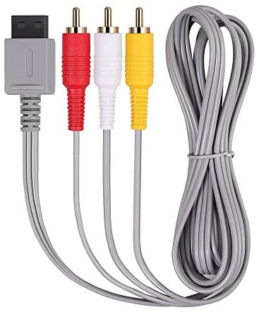 Gamer Gear RCA Cable - 3 RCA Plugs AV Cable (1.8 Meters/ 5.9 Feet) - Flexible, Tangle Free for Nintendo Wii and Wii U Console