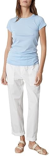 Velvet by Graham & Spencer Damen Jemma Gauzy Whisper Fitted Crew Neck Tee T-Shirt, Arktisblau, Small