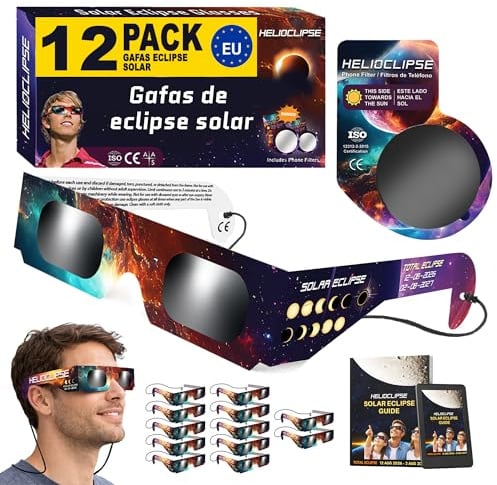 Helioclipse 12 Pack Approved Solar Eclipse Glasses 2026 ISO 12312-2