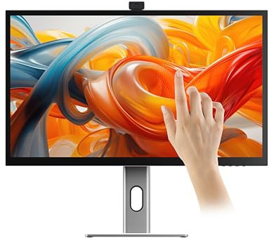 ALOGIC Clarity Pro Touch Monitor de Pantalla táctil 4K de 27 Pulgadas con cámara Web retráctil 4K de 8 MP, 100% sRGB, 97% DCI-P3, 99% Adobe RGB, 65W PD, hub 8 en 1, HDR 400, Soporte Ajustable, Panel