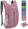 ZOMAKE Mini Sac à Dos Pliable 10L Petit pour Randonnée Voyage Marche,Ultra Léger Sac a Dos pour Femme Homme Enfant(Rose)