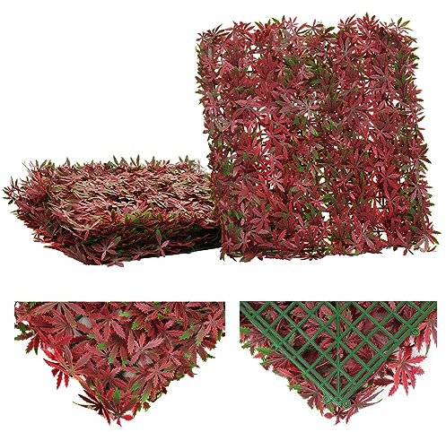 Mendler Wandfliese HWC-L78, Sichtschutz Windschutz Verkleidung für Terrasse/Balkon, 4X je 50x50cm = 1m² - Ahorn rot