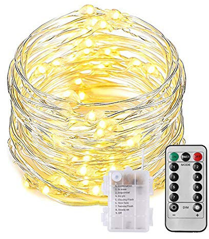 Uten Christmas Fairy String Lights 10M 100 LED Copper Wire Light Battery Powered Warm White Festival Decorations Party Wedding Indoor Outdoor