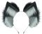 Dodheah Fuchs Wolf Ohren Stirnband Haarschmuck Katzenohren Haarreif Halloween Weihnachten Kostüm Anime Cosplay Damen Schwarz Grau