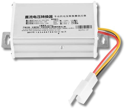 Jadeshay Convertitore 12V,DC Converter DC 24V-60V a 12V Step Down Adattatore Convertitore Trasformatore Alimentazione del Regolatore 10A 120W per 2/3 Ruote Veicolo Elettrico Scooter Elettrico