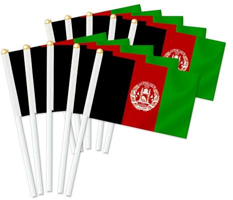 MacLand Kleine Afghanistan-Flagge, Afghanistan, Mini-Dekoration, Banner, 25 Stück