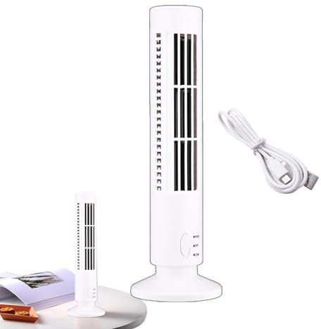 Ventilador de torre de barra de aire de escritorio, ventilador de torre USB de escritorio fuerte, torre de refrigeración de escritorio, ventilador eléctrico pequeño, ventilador de refrigeración
