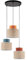 Licht-Erlebnisse Hängelampe Jute Stoff E27 H: max. 110 cm verstellbar Bunt 3-flammig Retro Hängeleuchte Wohnzimmer Pendelleuchte Esstisch