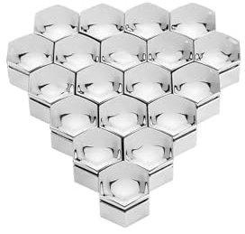 Radkappe 20PCS 22 21 19 17mm Auto Rad Mutter Kappen Schutz Deckt Kappen Anti-Rost Auto Hub Schraube Abdeckung Auto Reifen Mutter Bolzen Außen Universal Radzierblenden(Silver,21mm)
