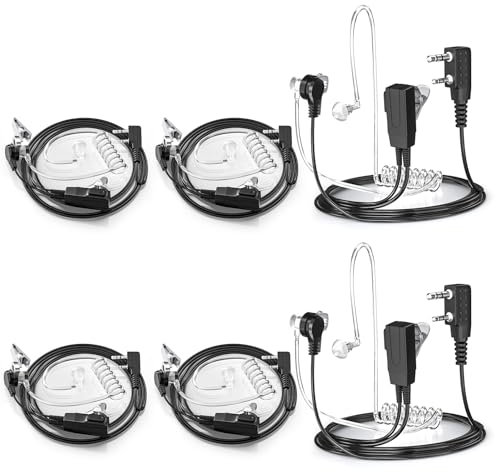 JUCJET Walkie Talkie Headset, Walkie Talkie Headset con tubo sonoro compatibile con Walkie Talkie BF-88E 888S UV5R UV5RE Baofeng UV 5R BF-88E BF-888S Radio Headset (6 pezzi)