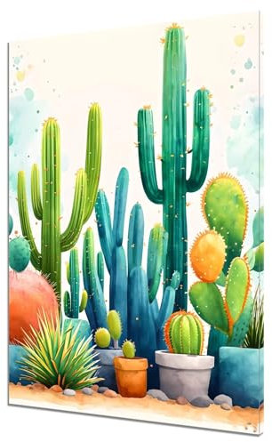 Malen Nach Zahlen Erwachsene Anlage Malen Nach Zahlen Kaktus Kinder Anfänger mit Leinwand Pinseln Acrylpigment Paint by Numbers, Malen nach Zahlen für Geschenke und Home Zimmer Wanddeko (30x40cm) N-3