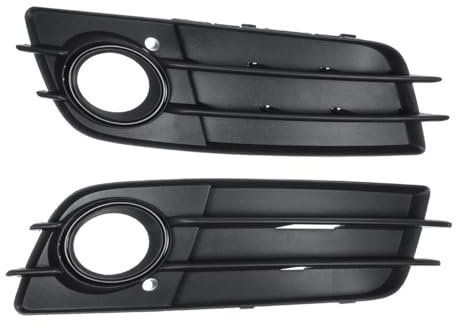 XLXMKNKPDZ Nebelscheinwerfer Grill Links/RECHTS Schwarz Nebel LICHT Grill Für A4 B8 S-LINE 2008-2012 Front Stoßstange Lampe Trim Abdeckung Grill 8K0807681C 8K0807682C Lampenabdeckung