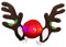 Leuchtende Rentier Auto Weihnachtsdeko, Auto Rentier Kostüm Auto Weihnachtendeko Mit Geweih, LED Weihnachtsdekor Auto Rentiergeweihe Rote Nase Plüsch Rentier Geweih Autozubehör