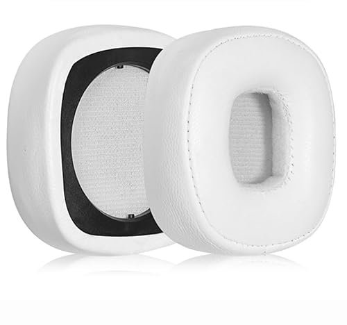 Cuscinetti auricolari di ricambio compatibili con cuffie Bluetooth Marshall Major IV, in pelle di agnello, per cuffie Major IV, bianco