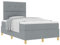vidaXL Modernes Hellgraues Boxspringbett mit Knopfheftung 120 x 200 cm für Zwei Personen | Stylische und fleckenresistente Schlafzimmermöbel aus strapazierfähigem Stoff mit Holzfüßen, nur für drinnen
