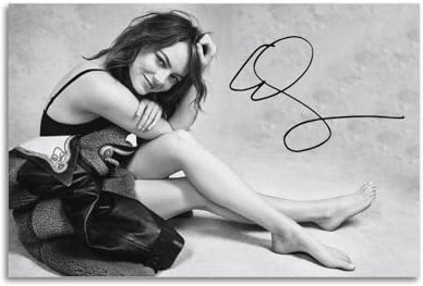 ERWAGB Emma Stone Poster auf Leinwand, Wandkunst, Bilddrucke, hängende Foto-Idee, Dekoration, Heimkunst, 20 x 30 cm, Schwarz / Weiß