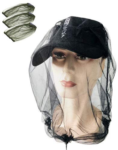 Moskito-Kopf-Maske, 3 Stück, atmungsaktiv, Insektenschutz für Outdoor-Aktivitäten, Wandern, Camping, Gartenarbeit