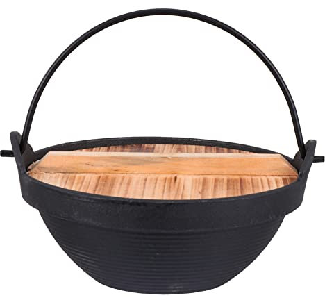 FUNOMOCYA 1 set Outdoor Cast for Camping Japanese Sukiyaki Hot Pot with Lid for Soup Ramen and Instant Noodles Hiking Cookware and Picnic Tableware