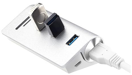 USB Hub Concentrateur pour Ordinateur de Cartes Sdxc et Micro Sdxc Compatible avec Alimentation et Portabilité