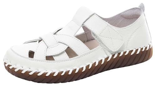 Sandales et Nu-Pieds Femme Basquette Femme d'été évider Sandales tête Ronde Chaussures pour Femmes Chaussures décontractées Confortables Confortable Orthopédique Marche Basket Sneakers Blanc 42