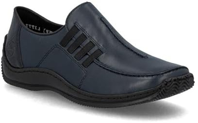 Rieker L1777-14 Navy Leather Womens Comfort Slip On Shoes