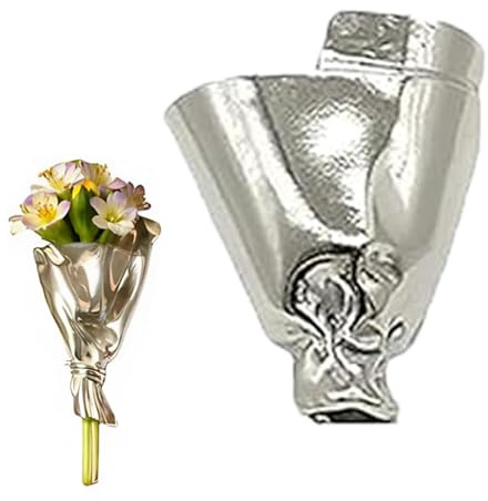 Wearable Flower Bouquet Clip, Flower Bouquet Brooch, Artful 𝐅lower Vase Brooch, 𝐅lower Holder 𝐁ouquet 𝐁𝐫𝐨𝐨𝐜𝐡, Diy Floral 𝐁ouquet Brooches for Women (Silver)