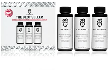 Slick Gorilla Haarstyling-Puder für Männer 20 ml, 3 Pack, Texturpuder, Mattes Finish| 24 Stunden Halt | Volumen & Textur | Leichtgewichtig | Nicht klebrig, Kein Glanz