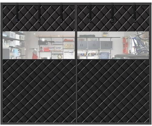Sur Mesure Rideau De Porte Garage Magnétique Isolant Thermique,Rideau Isolant Thermique,Avec Fenêtre Transparente,Kit D'isolation Coupe-Vent Et Imperméable Porte De Garage Pour L'hiver