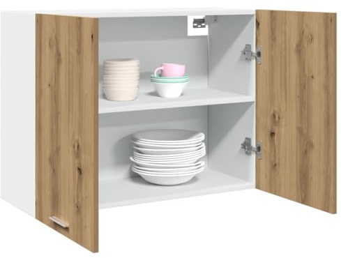 Mokuyary Hanging Cabinet Lyon Artisan Oak 80x31x60 cm Engineered Wood kitchen wall cupboard for Restaurant, Hotel, Kitchen Model 1x hanging cabinet (2 doors) 80 cm wide 60 cm high