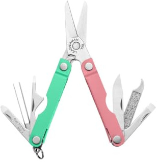 Leatherman Micra - Edelstahl-Schlüsselanhänger Multi-Tool mit Federschere und 9 Werkzeugen - Bayside