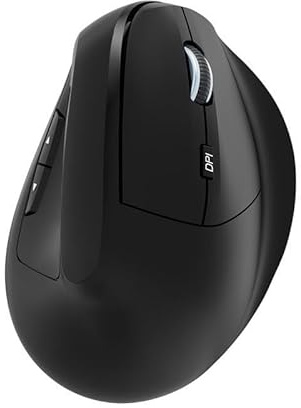 Générique Edition Pro - Souris Ergonomique Verticale sans Fil, 2.4 GHz, Rechargeable USB Type C, 1600 DPI, 6 Boutons, Optique, pour Bureau et Portable, Droitier, Noir