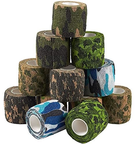 12 Rollen Selbstklebende Bandagen, Kohäsive Bandage, Fixierbinde, Für Erste Hilfe, Sportverletzungen, Haustiere, 6 Tarnfarben, 5 cm Breit, 4,5 m