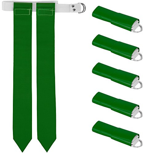 Crown Sporting Goods 6er Pack Fahne Fußball Team Set - inkl. 6 Gürtel mit 12 Flaggen, Zubehör für Flaggen & Touch Spiele, Praxis, Training, grün
