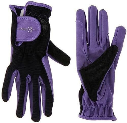 Covalliero Kinder Kinderreithandschuh Lilli Black/Purple, Größe M Reithandschuh,