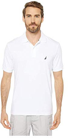 Nautica Men's Short Sleeve Solid Cotton Pique Polo Shirt
