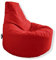 PATCH HOME Gamer Kissen & Lounge Sitzsack – befüllbar mit Reißverschluss, gefüllt mit Styropor, geeignet für In- & Outdoor. Perfekt als Gaming Sessel Sitzkissen (Rot - Ø 80cm x Höhe 90cm)