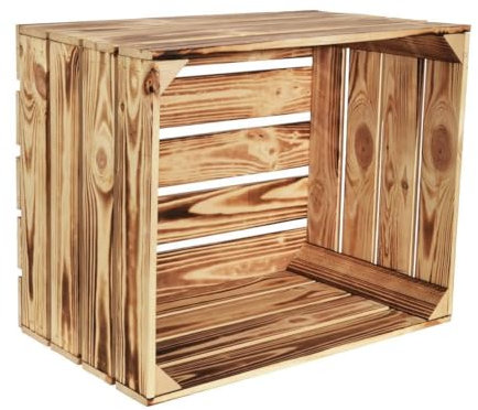 CHICCIE Geflammte Obstkisten - 50x40x30cm Holzkisten Weinkisten Kisten Obstkiste