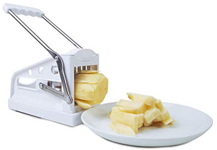 ICO Potato Chipper with Stainless Steel Blade - French Fry Cutter with Non-Slip Suction Base, Chip Cutter for Perfect Homemade Chips
