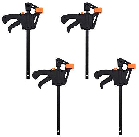 4 pz F-Bar Morsetto, Lavorazione del Legno F Morsetto Clip di Legno Carpenter Strumento Grip Quick Release a cricchetto Spremere Lavorazione del Legno Kit di Utensili a Mano 100mm Fai da Te